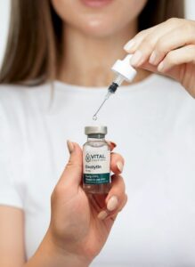 Customer testimonial highlighting Vital Peptides reviews